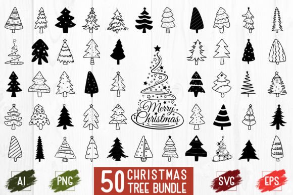 Download Hand Drawn CHRISTMAS TREE Bundle - Premium Resources