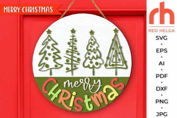 Download Hand Drawn Christmas Tree Door Sign SVG - Premium Resources